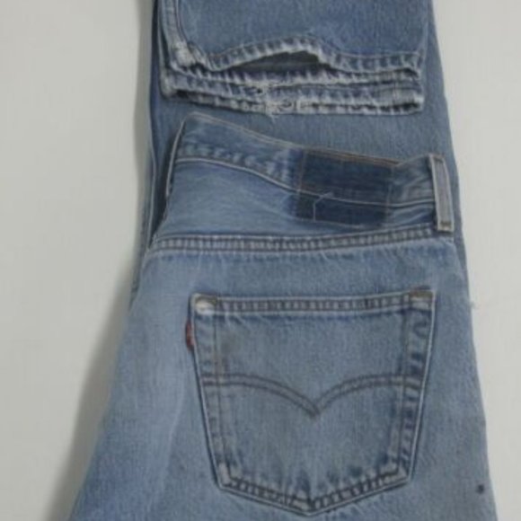 LEVI'S LVC TOP BUTTON 555 MEN'S 501 100% COTTON DENIM LIGHT BLUE JEANS W36 L34